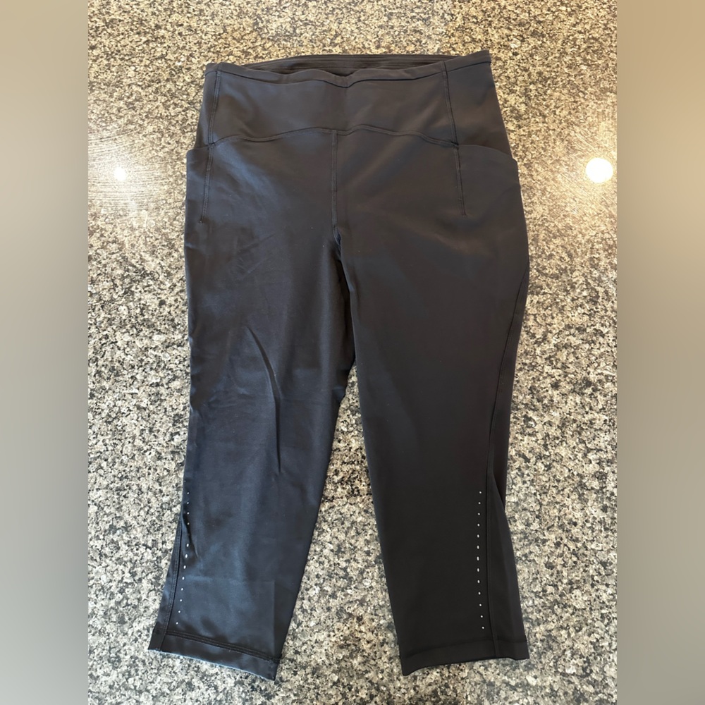 Lululemon - Fast And Free High-Rise Crop - Black - Size 12